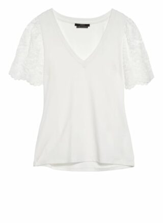 Set T-Shirt Mit Spitzenbesatz weiss