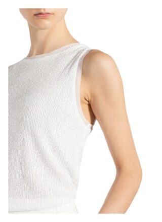 Set Top Mit Paillettenbesatz weiss