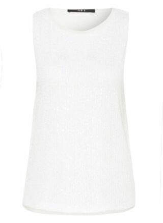 Set Top Mit Paillettenbesatz weiss