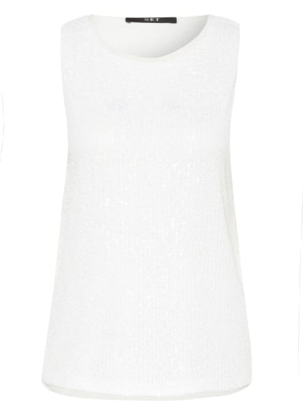 Set Top Mit Paillettenbesatz weiss Set Top Mit Paillettenbesatz weiss