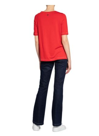 Sportalm T-Shirt Im Materialmix rot