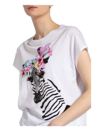 Sportalm T-Shirt Mit Pailletten- Und Schucksteinbesatz weiss