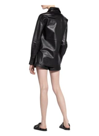 Stand Studio Blusenshirt Juliana Aus Leder schwarz