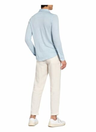 Stefan Brandt Strickhemd Slim Fit Aus Leinen blau