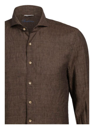 Stenströms Leinenhemd Slim Fit braun