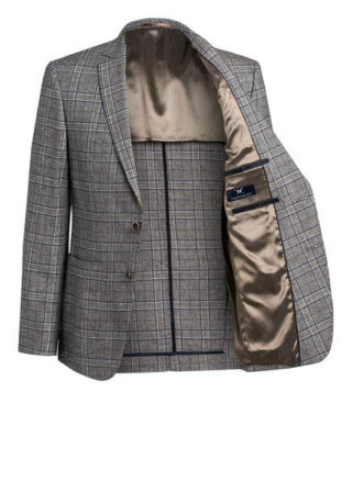 Strokesman's Sakko Regular Fit Mit Leinen grau