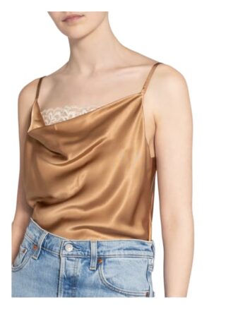 Summum Woman Top Mit Spitzenbesatz beige
