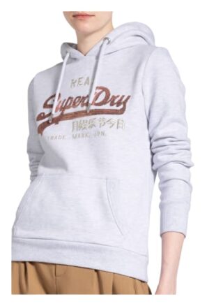 Superdry Hoodie Mit Paillettenbesatz grau