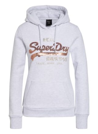 Superdry Hoodie Mit Paillettenbesatz grau