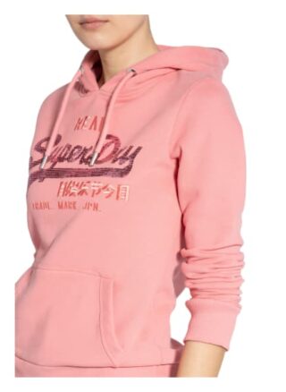 Superdry Hoodie Mit Paillettenbesatz rosa
