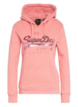 Superdry Hoodie Mit Paillettenbesatz rosa