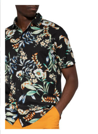 Superdry Kurzarm-Hemd Regular Fit schwarz