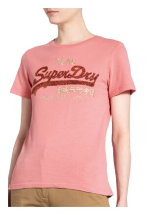 Superdry T-Shirt Mit Paillettenbesatz rosa