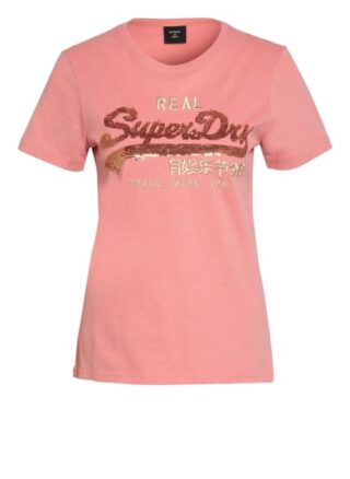 Superdry T-Shirt Mit Paillettenbesatz rosa