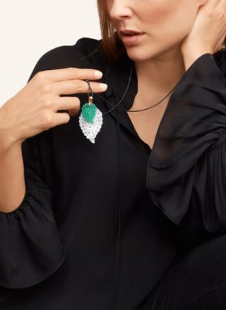 Tamara Comolli Anhänger India Leaf Small Aus 18 Karat Roségold Und Grüner Onyx rosegold
