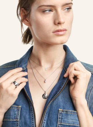Tamara Comolli Halskette Mymikado Aus 18 Karat Weißgold Mit Diamant Pavé silber