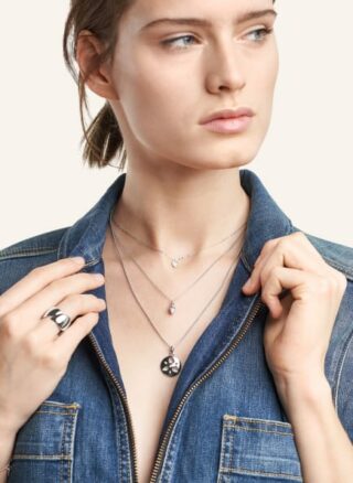 Tamara Comolli Halskette Sparkle Aus 18 Karat Weißgold Mit Diamant Pavé silber