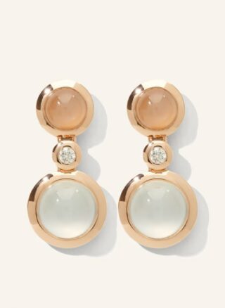 Tamara Comolli Ohrringe Bouton 2 Cabochon Camel Aus 18 Karat Roségold Mit Diamanten Und Mondtein rosegold