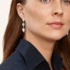 Tamara Comolli Ohrringe Signature Wave Medium Aus 18 Karat Weißgold Mit Diamant Pavé silber