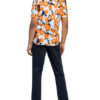 Ted Baker Kurzarm-Hemd Awards Slim Fit Mit Leinen orange