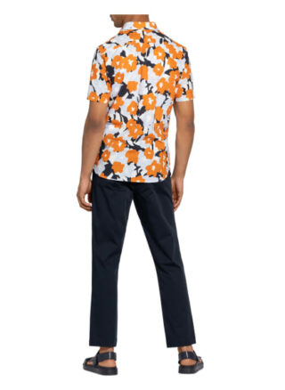 Ted Baker Kurzarm-Hemd Awards Slim Fit Mit Leinen orange