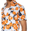 Ted Baker Kurzarm-Hemd Awards Slim Fit Mit Leinen orange