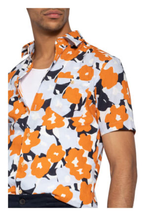 Ted Baker Kurzarm-Hemd Awards Slim Fit Mit Leinen orange