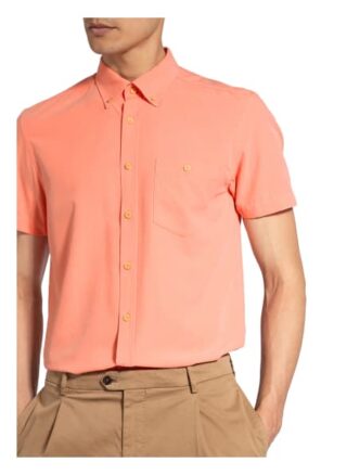 Ted Baker Kurzarm-Hemd Kostume Slim Fit rot