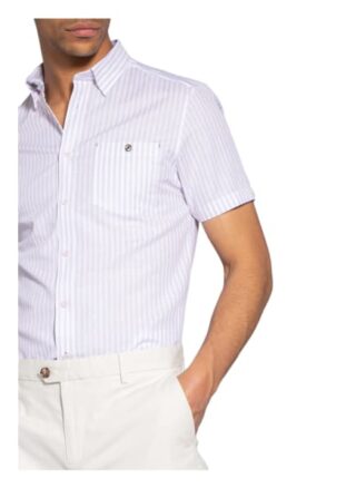 Ted Baker Kurzarm-Hemd Tanas Slim Fit Mit Leinen violett