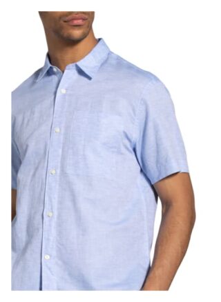 Tiger Of Sweden Kurzarm-Hemd Didon Regular Fit Mit Leinen blau