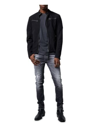 Tigha Bikerjacket Talon Cotton Regular Fit schwarz