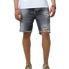Tigha Denim Shorts Ley Open Edges 21031 Regular Fit grau