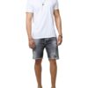 Tigha Denim Shorts Ley Open Edges 21031 Regular Fit grau