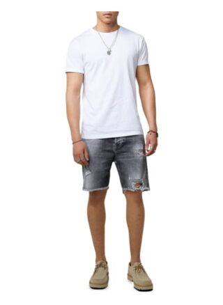 Tigha Denim Shorts Ley Open Edges 21031 Regular Fit grau
