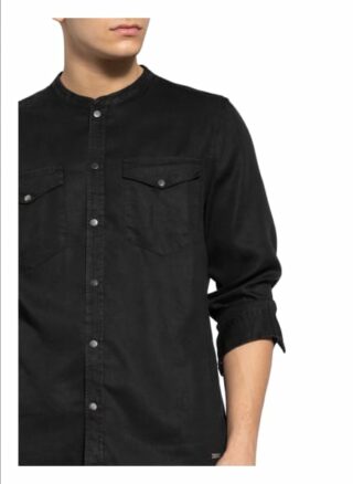 tigha Gent Casual-Hemd Herren, Schwarz