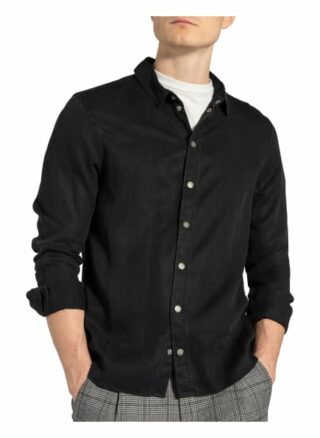 tigha Senyo Casual-Hemd Herren, Schwarz