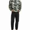Tigha Hoodie Leaves And Birds Hoodie Loose Fit beige