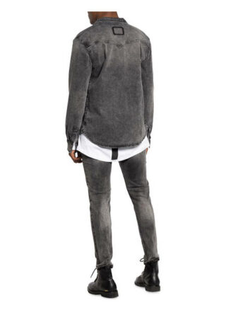 Tigha Jeanshemd Fred Extra Slim Fit grau