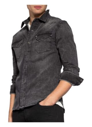 Tigha Jeanshemd Fred Slim Fit schwarz