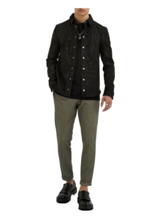 Tigha Lederhemd Garp Buffed Regular Fit schwarz