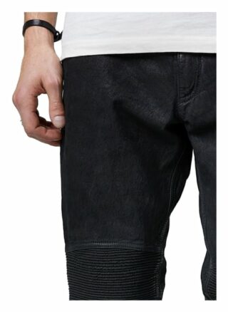 Tigha Lederhose Adeel Regular Fit schwarz