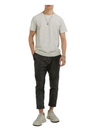 Tigha Lederhose Aleko Cropped Cow Leather Regular Fit schwarz