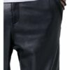 Tigha Lederhose Aleko Cropped Leather Regular Fit schwarz