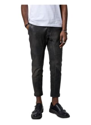 Tigha Lederhose Celso Slim Fit schwarz