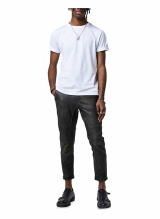 Tigha Lederhose Celso Slim Fit schwarz