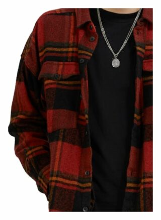 Tigha Oversized Hemd Jonte Oversize Fit rot