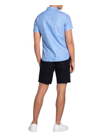 Tommy Hilfiger Kurzarm-Hemd Slim Fit Mit Leinen blau