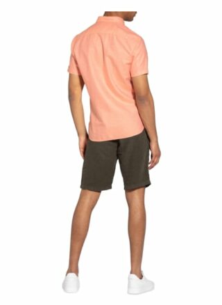 Tommy Hilfiger Kurzarm-Hemd Slim Fit Mit Leinen orange