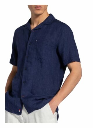 Tommy Hilfiger Resorthemd Regular Fit Aus Leinen blau