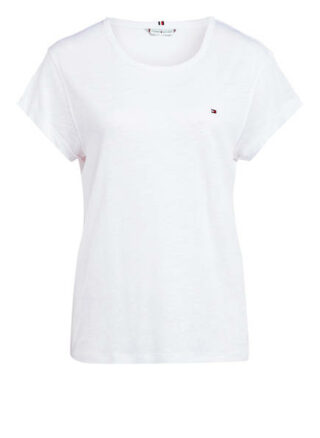 Tommy Hilfiger T-Shirt mit Leinen Damen, Weiß